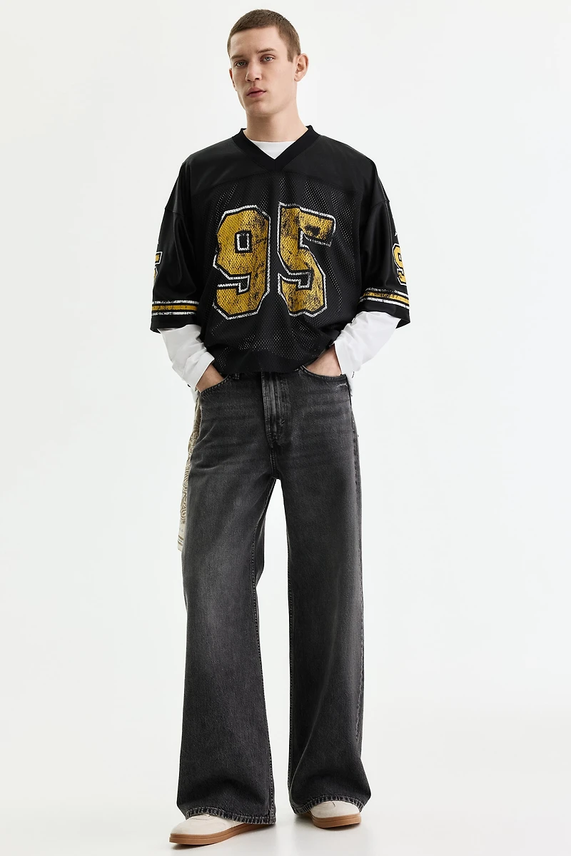 Oversized Printed Mesh T-Shirt