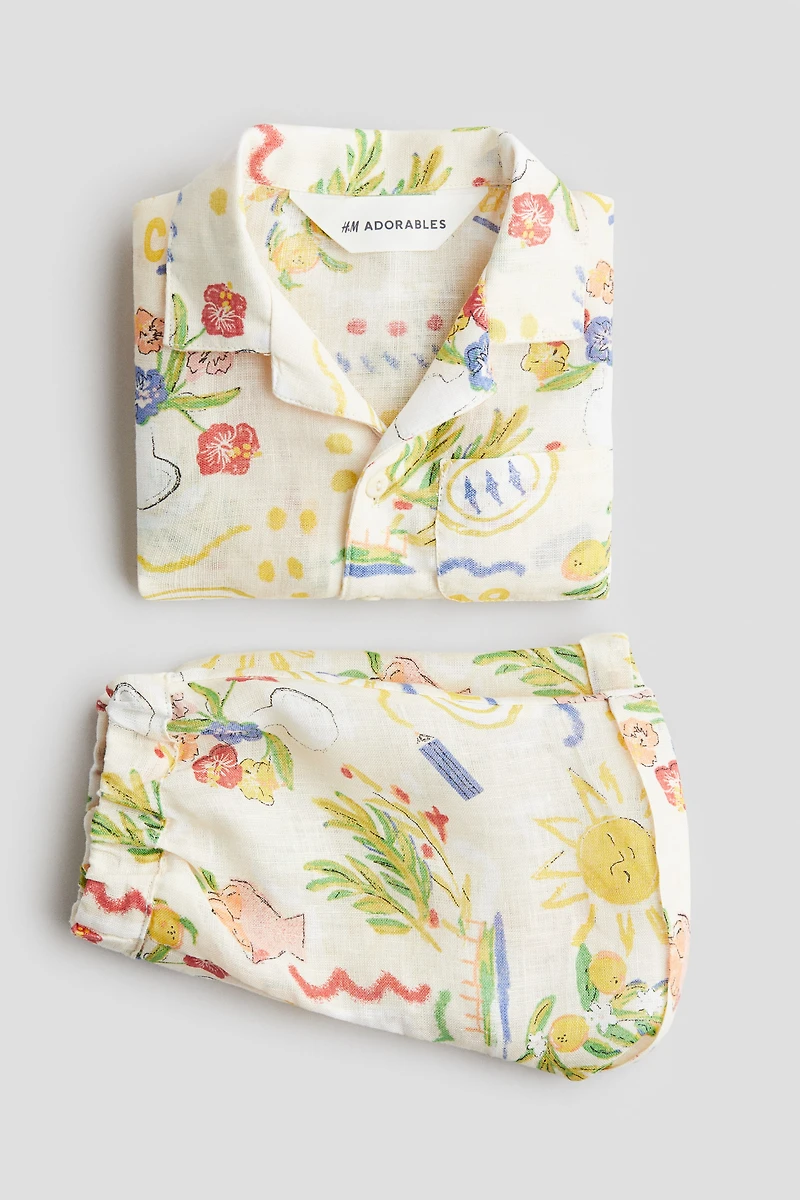 2-Piece Printed Linen Set
