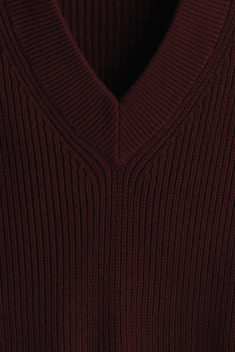 Boxy-Fit Rib-Knit Sweater