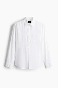 Regular-Fit Linen-Blend Shirt