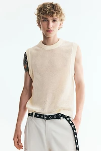 Regular-Fit Open-Knit Sweater Vest