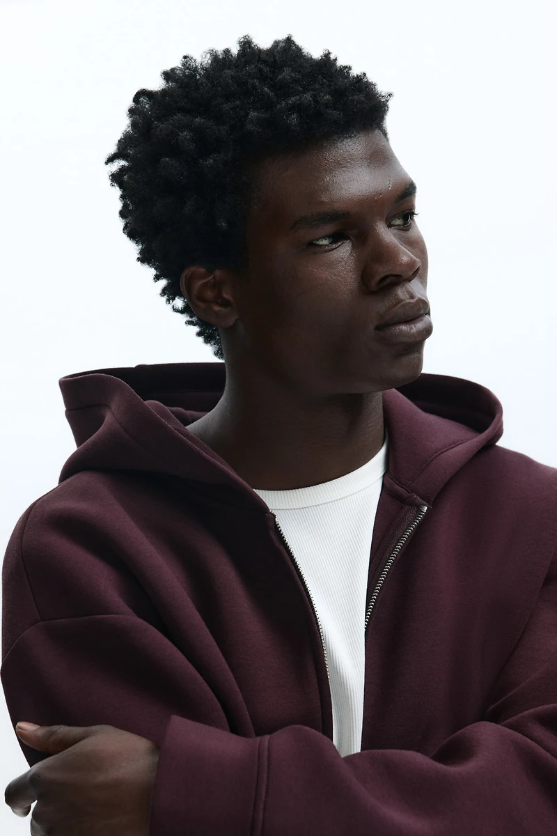 Loose-Fit Scuba Hooded Jacket