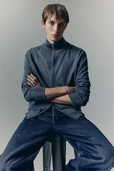 Slip-Fit Cardigan with Zipper
