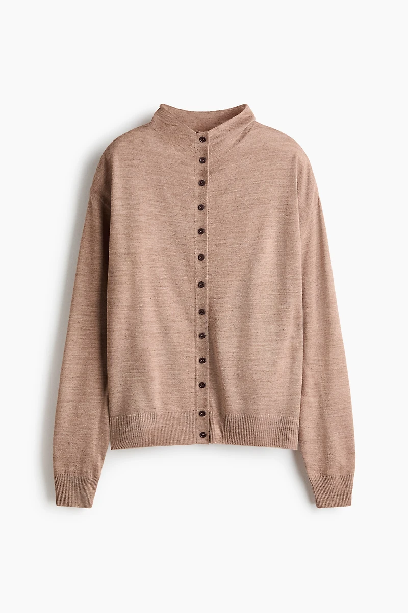 Mock Turtleneck Cardigan