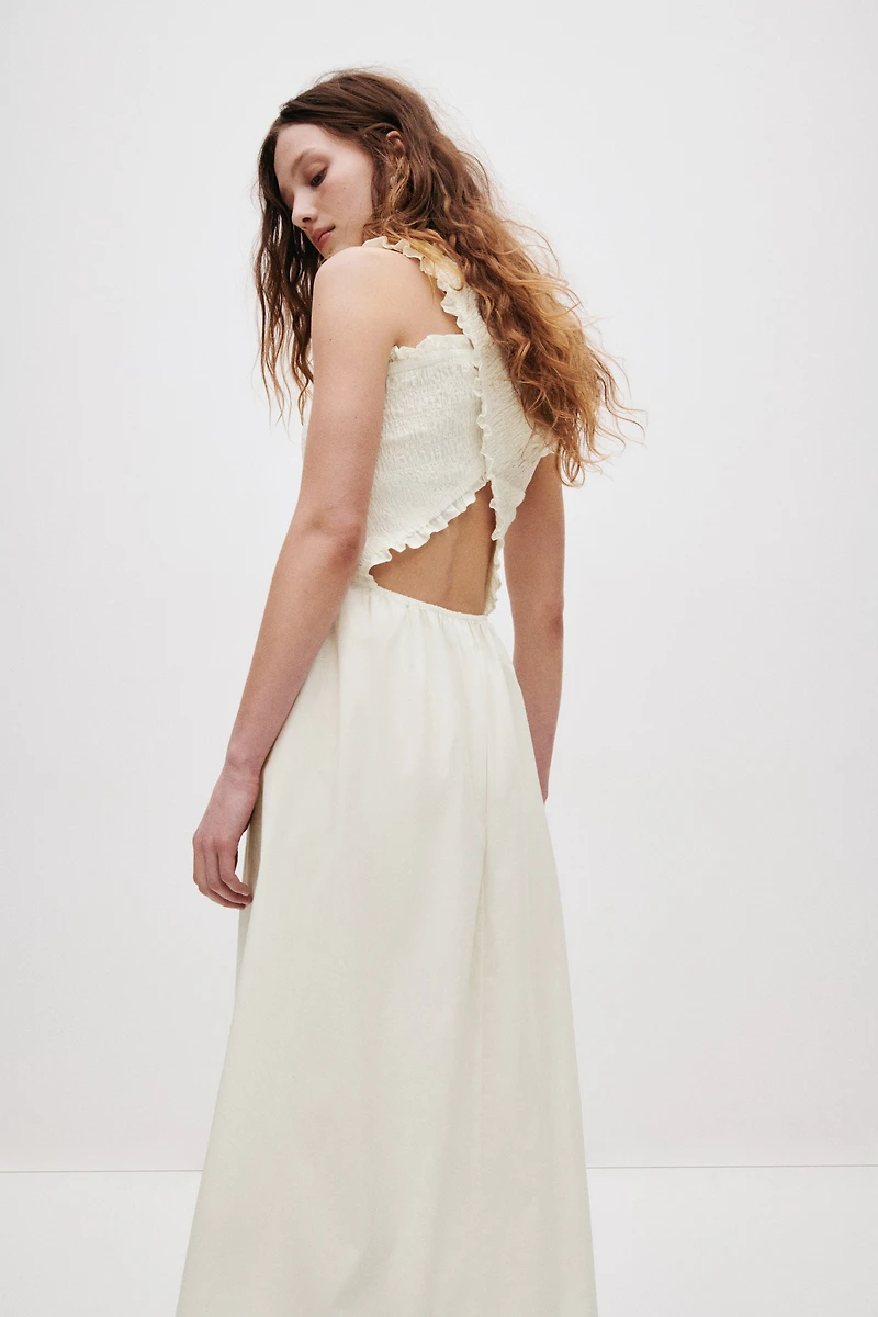 Robe smockée en popeline