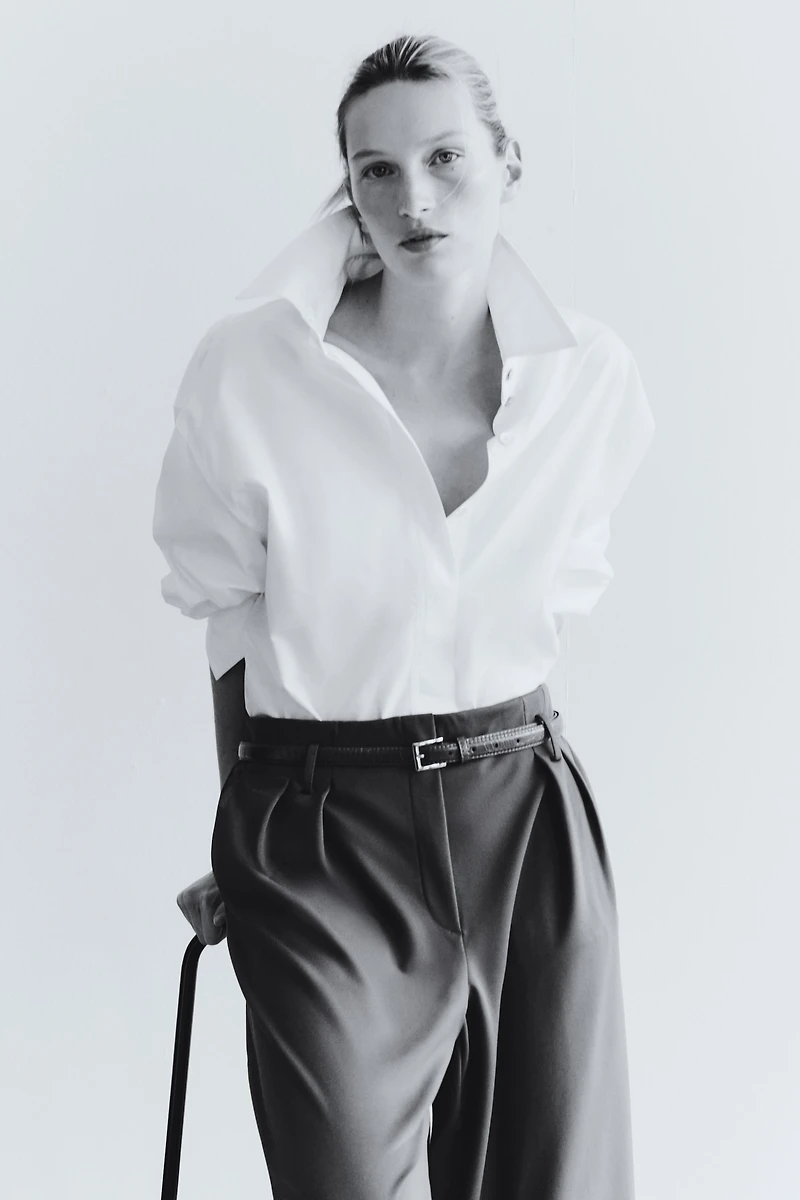 Wide-Leg Pants with Belt
