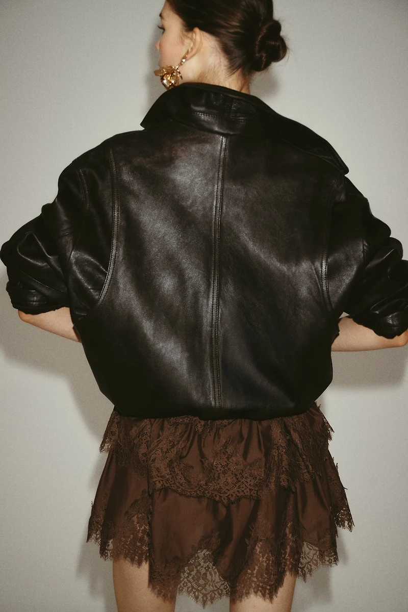 Tiered Lace-Trimmed Dress