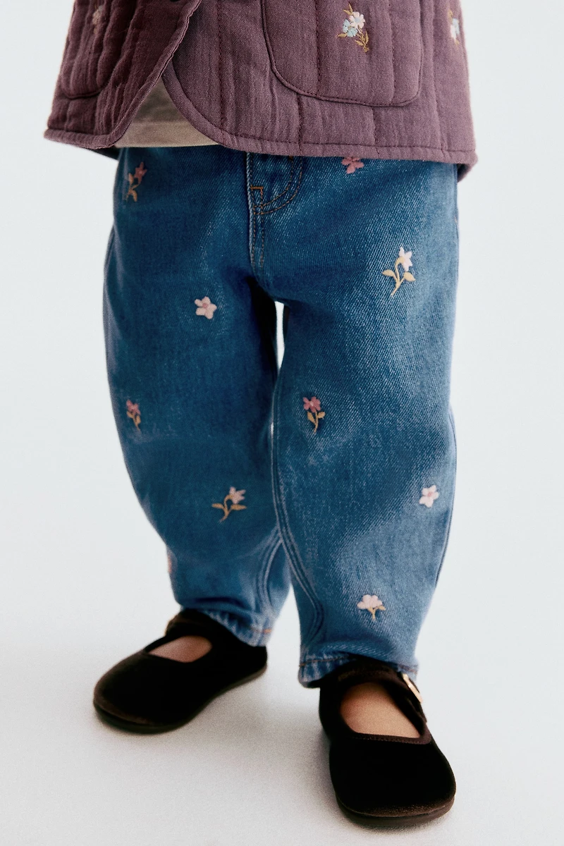 Embroidered-Detail Jeans