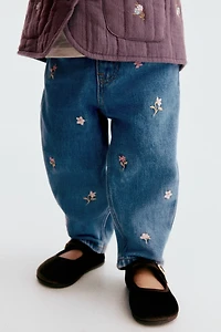 Embroidered-Detail Jeans