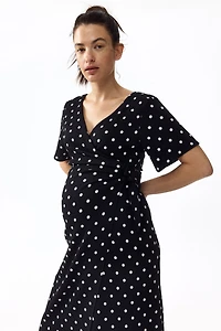 MAMA Crinkled wrap dress