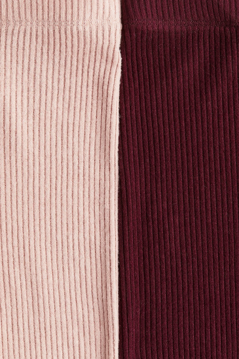 Lot de 2 leggings en tricot côtelé