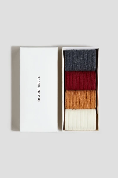4-Pack Rib-Knit Socks