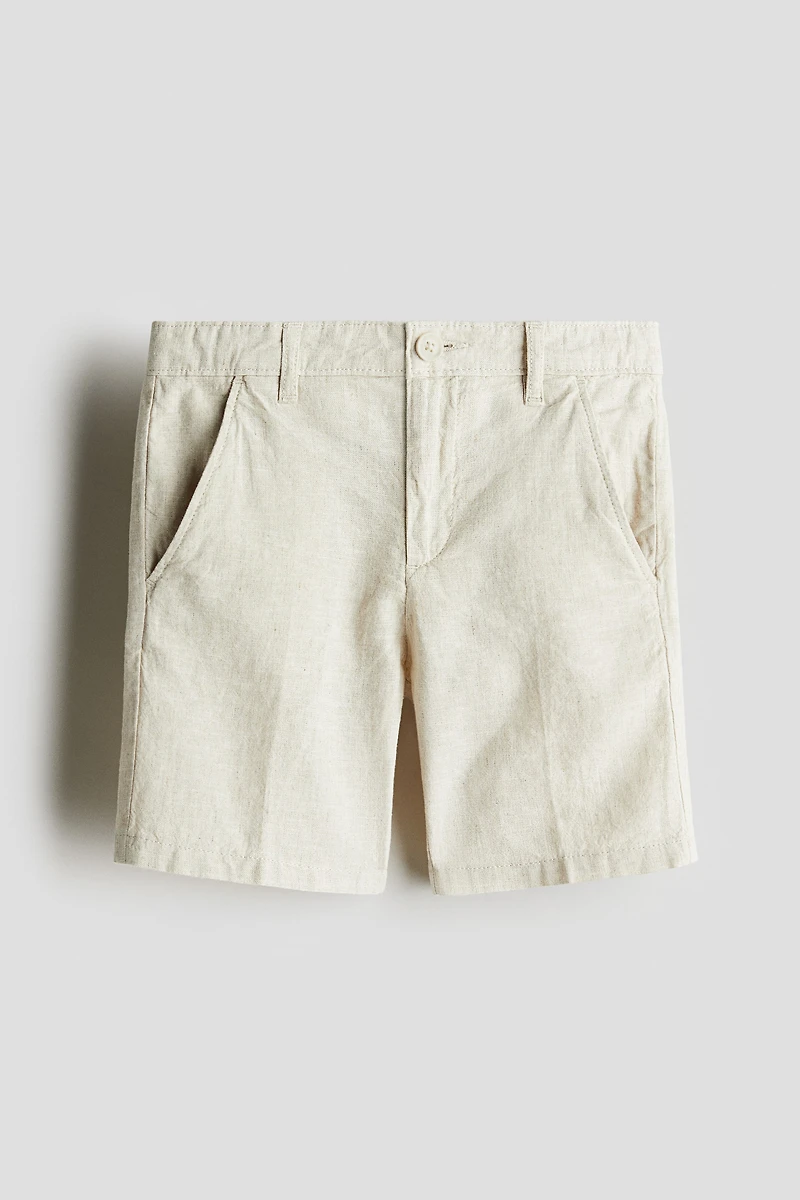 Short habillé en lin mélangé