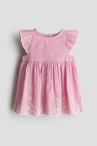 Robe à manches volantées en coton