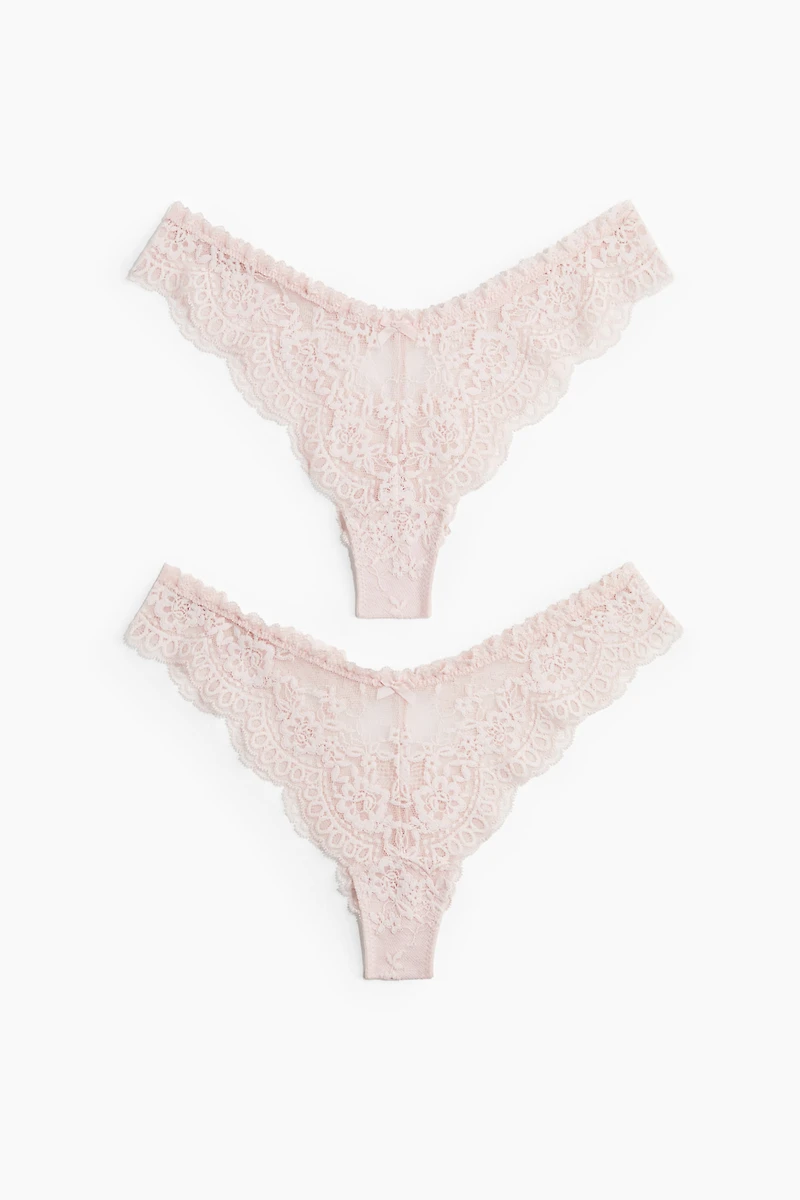 Lot de 2 culottes Brazilian en dentelle