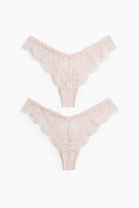 Lot de 2 culottes Brazilian en dentelle