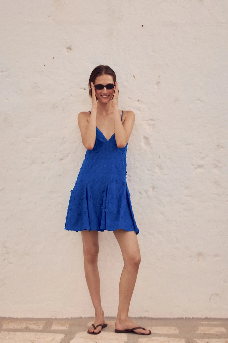 Appliquéd Cotton Dress