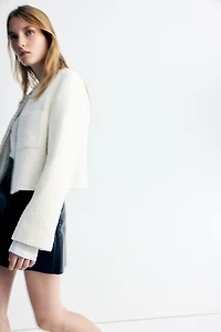 Rhinestone-Embellished Bouclé Jacket