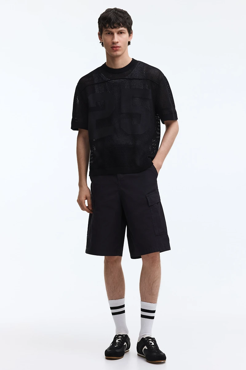 Relaxed-Fit Boxy Mesh T-Shirt
