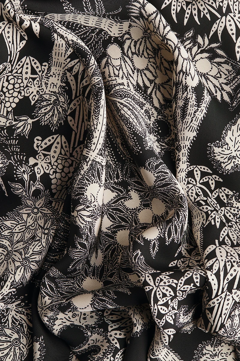 Cap-Sleeved Satin Dress