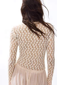 Maillot string façon dentelle