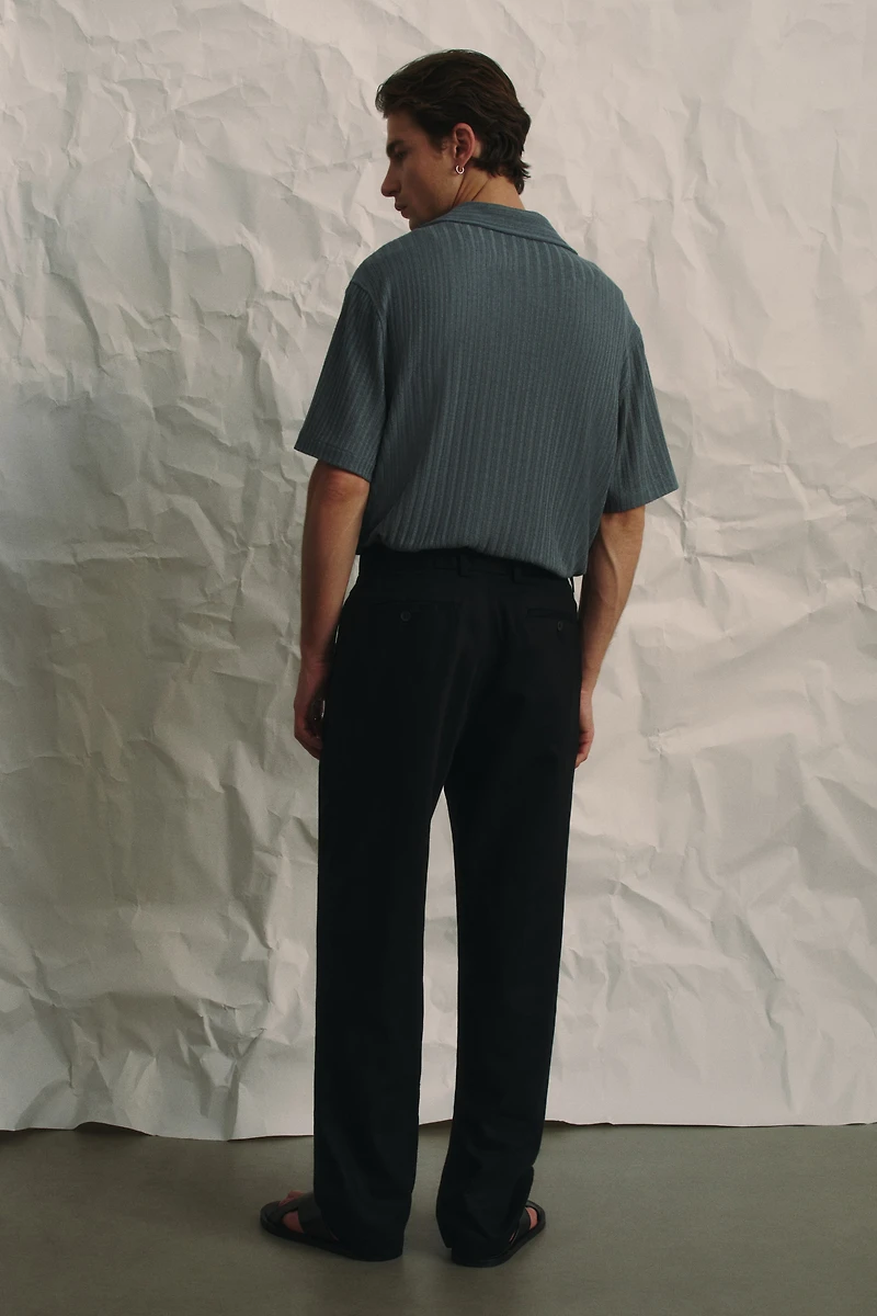 Relaxed-Fit Linen-Blend Pants