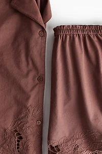 Pajamas with Eyelet Embroidery
