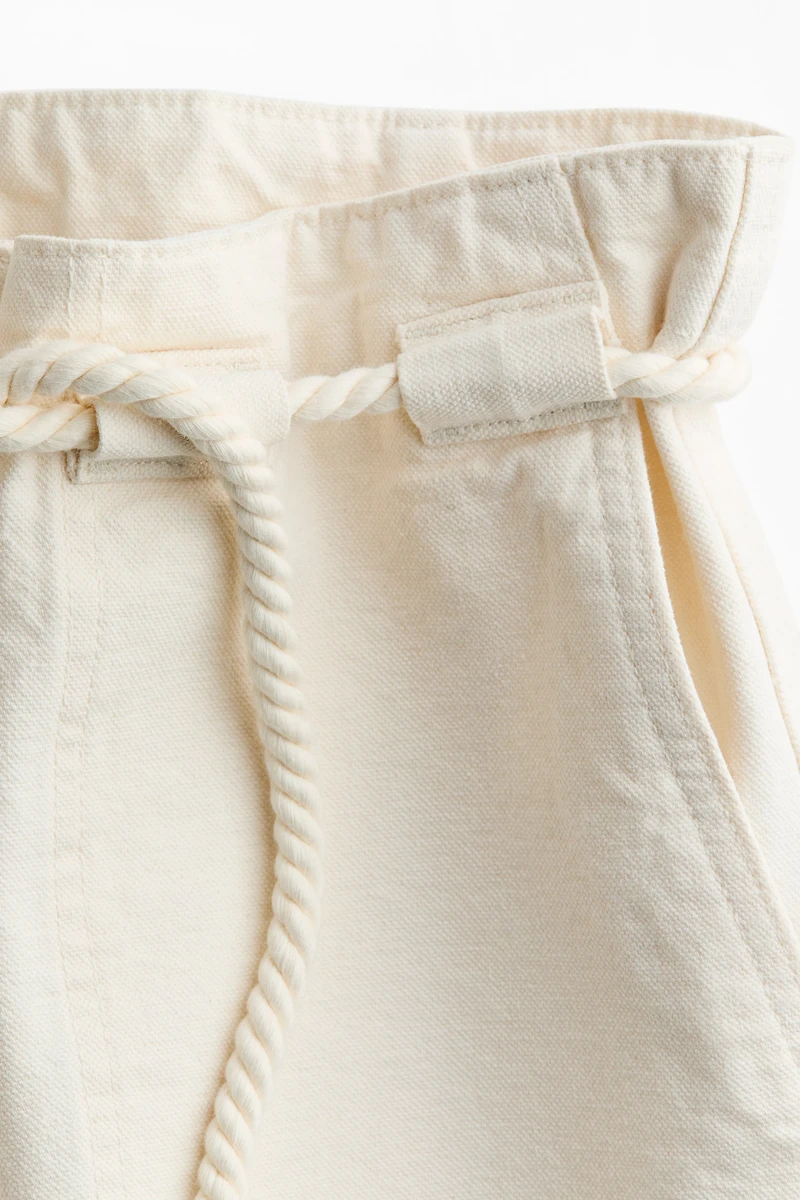 Rope-Belt Paper-Bag Pants