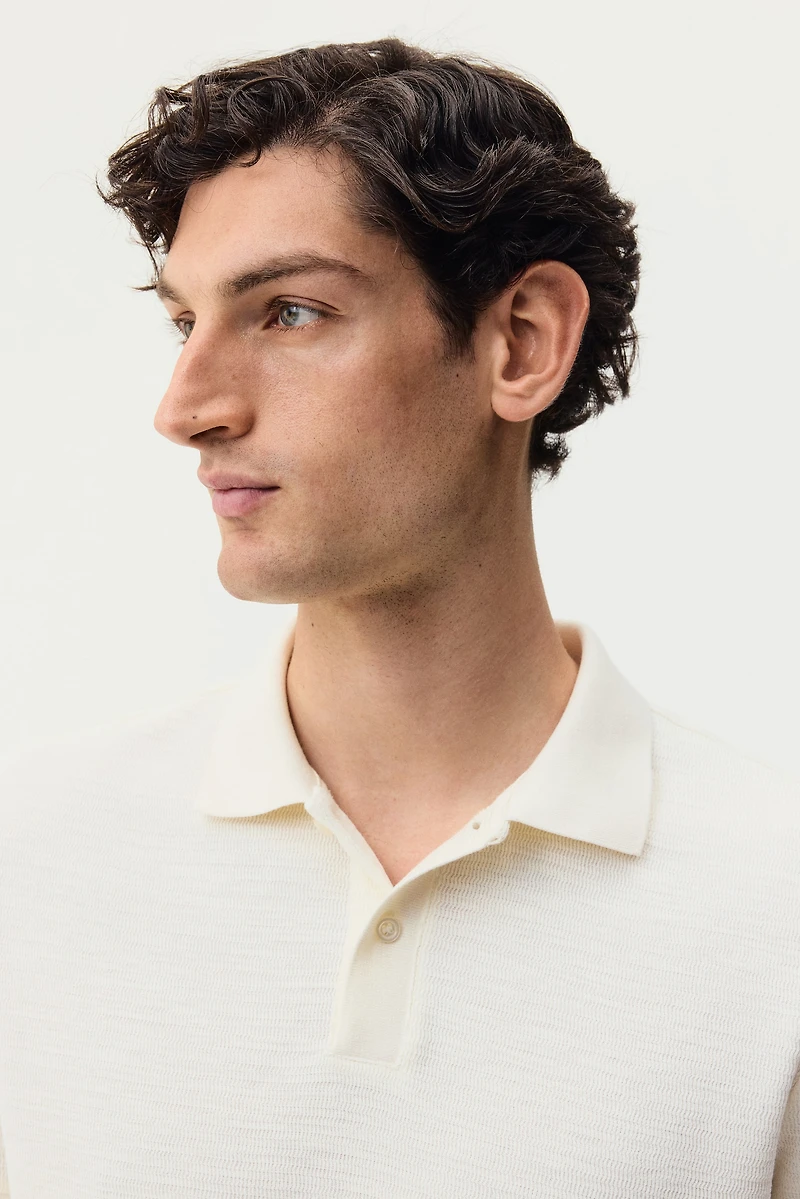 Polo près du corps en tricot jacquard