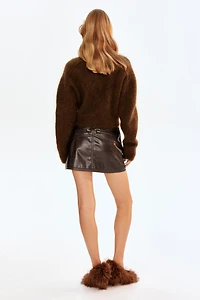 Mohair-Blend Cardigan with Zipper