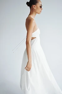 Cotton Dress with Flared Skirt