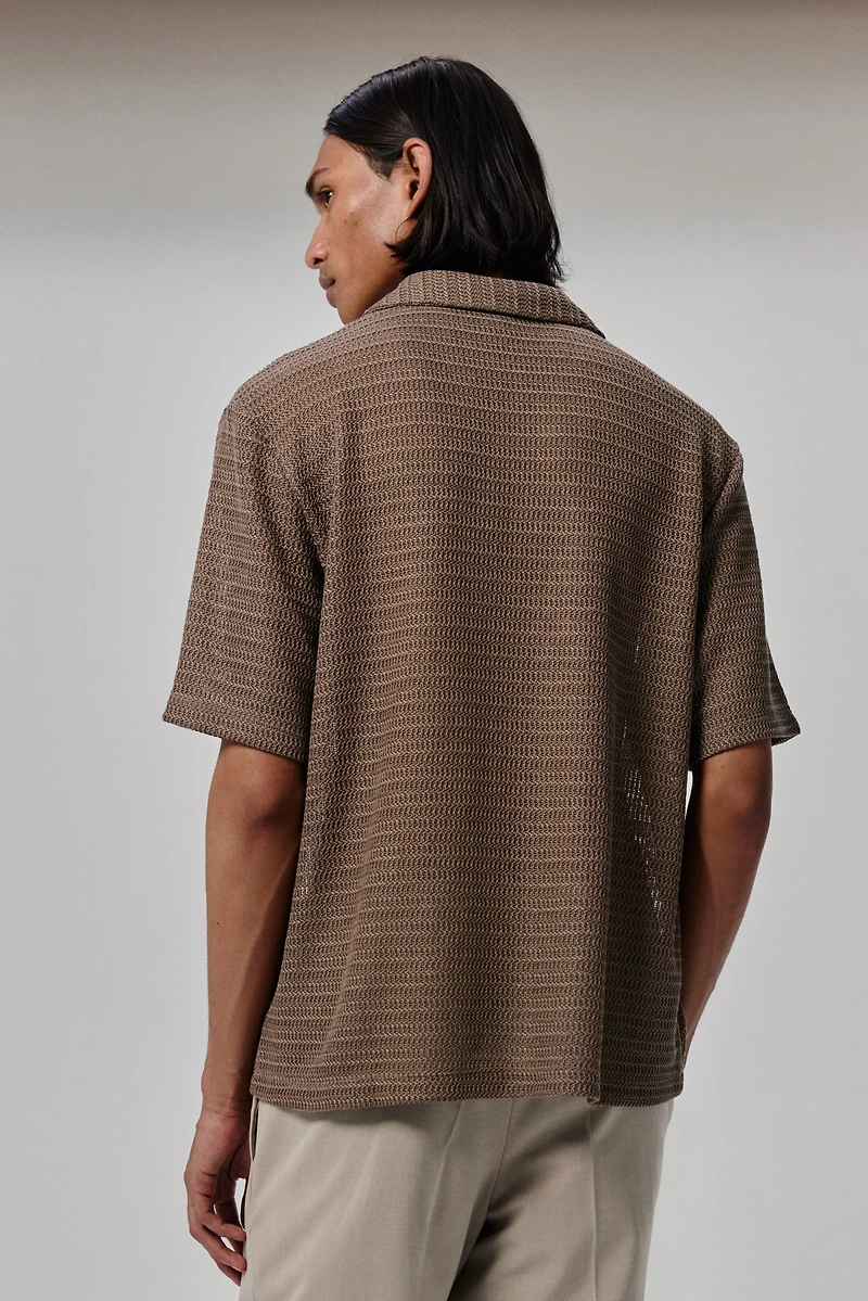 Chemise coupe classique à col cubain