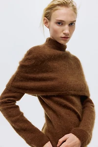 Haut en mohair mélangé avec col cheminée