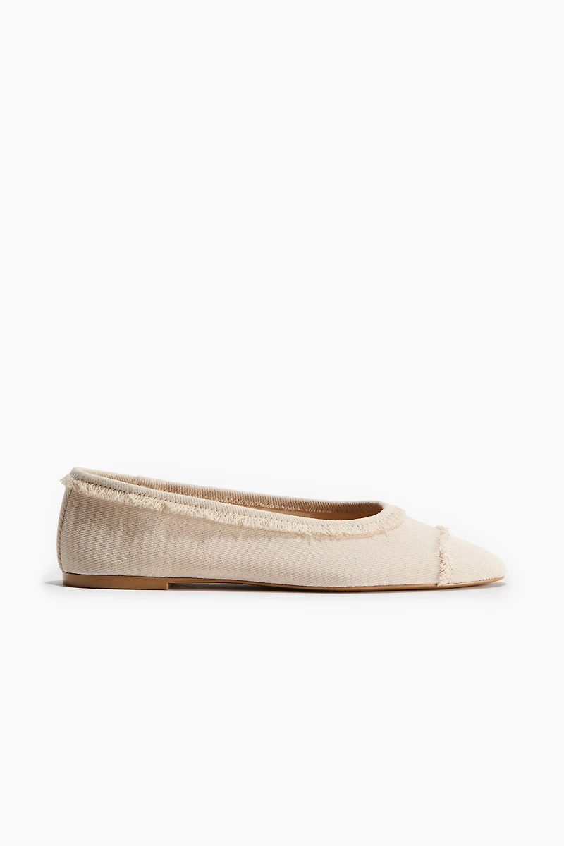 Ballerines frangées en coton