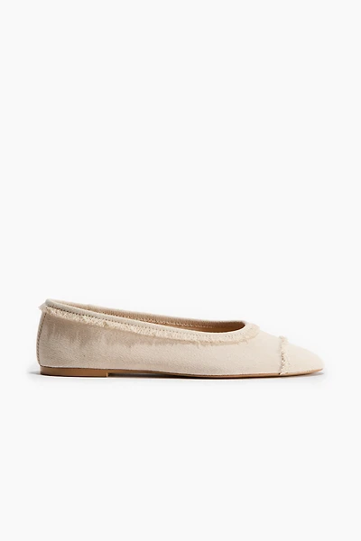 Ballerines frangées en coton
