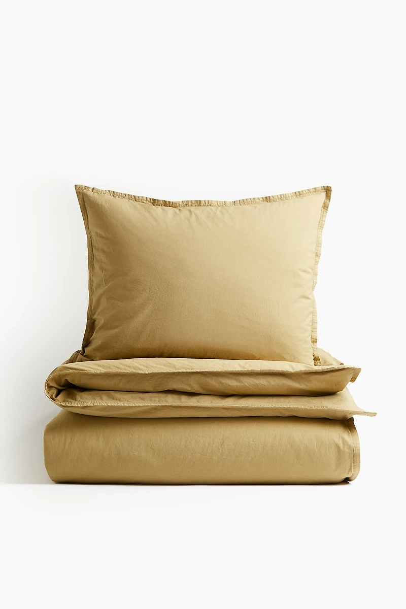 Washed Cotton Twin Duvet Cover Set