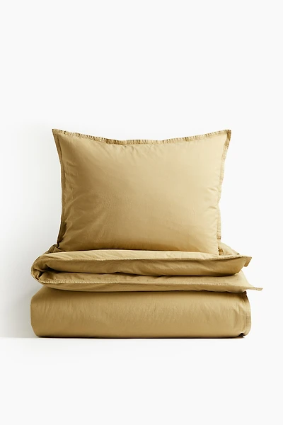 Washed Cotton Twin Duvet Cover Set
