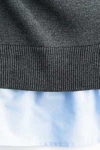 Layered Off-the-Shoulder Cardigan