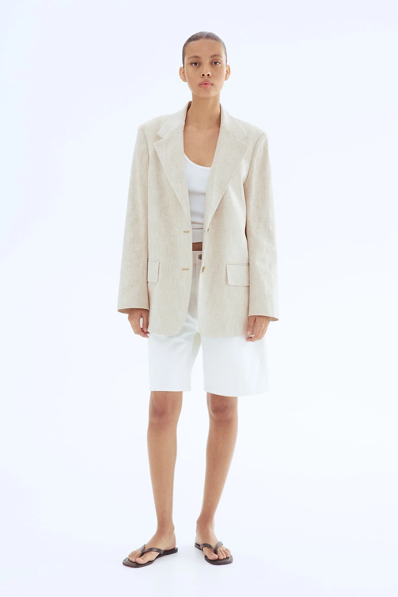Linen-Blend Blazer