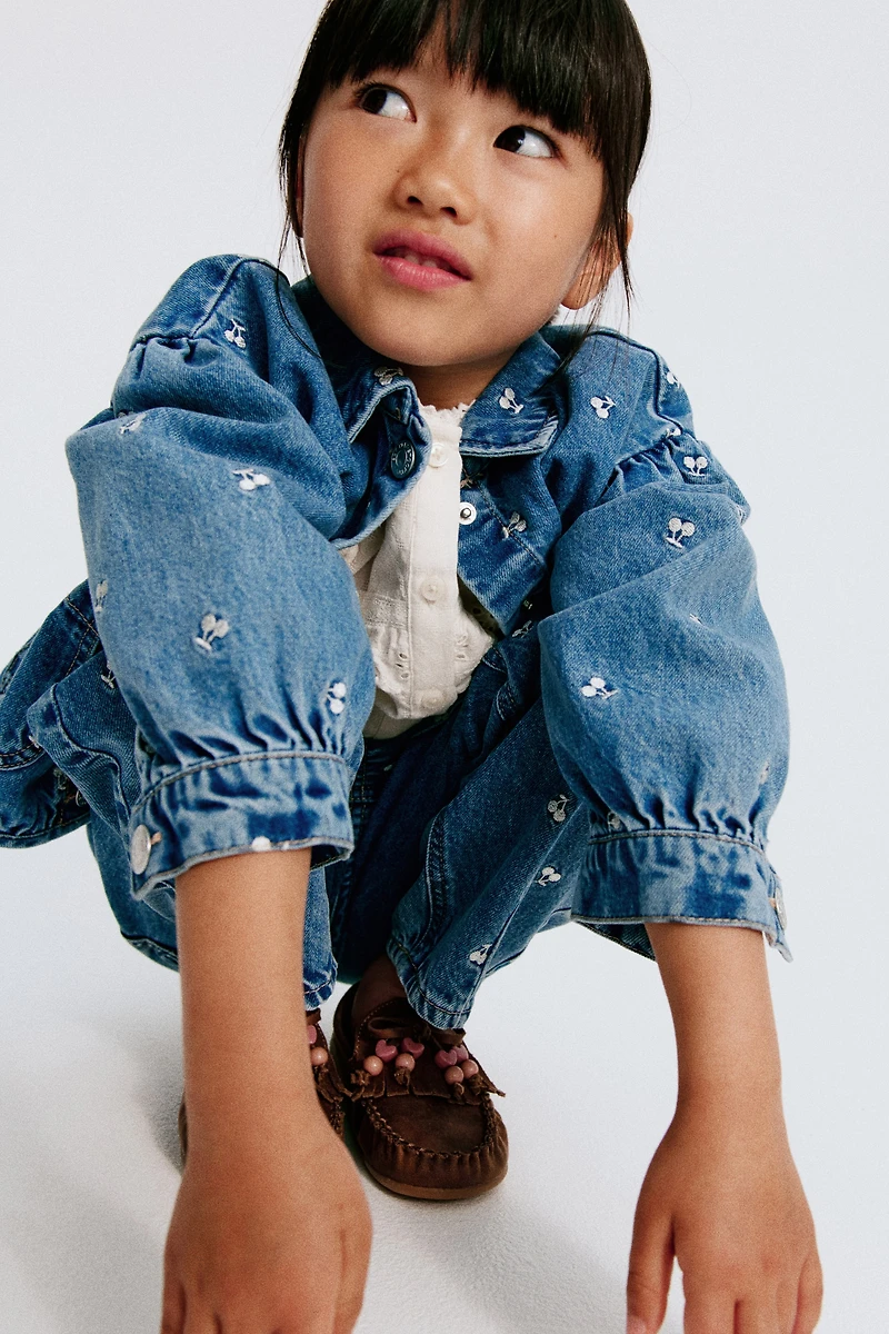 Embroidered-Detail Denim Jacket