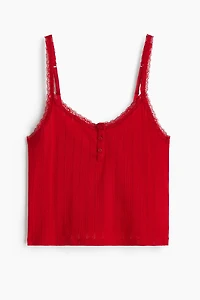 Cotton Pointelle Camisole Top