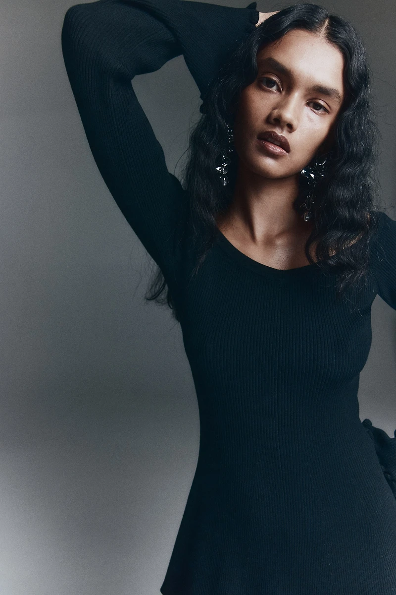 Rib-Knit Off-the-Shoulder Top