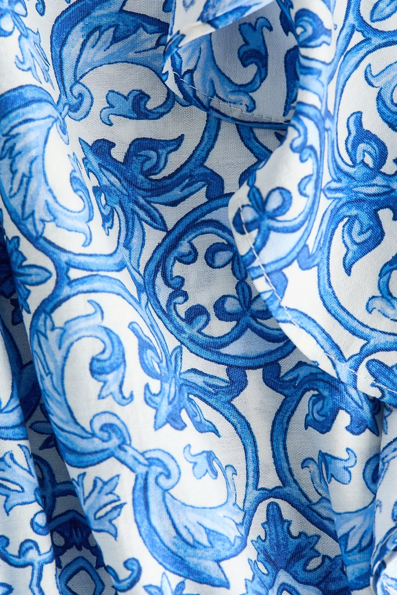 Combi-short à volant en viscose mélangée