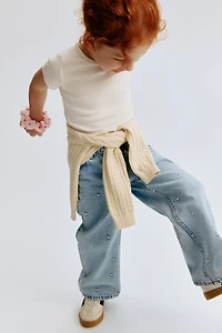 Jean à jambes larges avec motifs