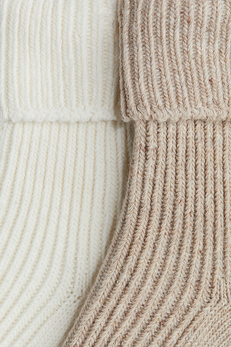 Lot de 2 paires chaussettes en tricot côtelé
