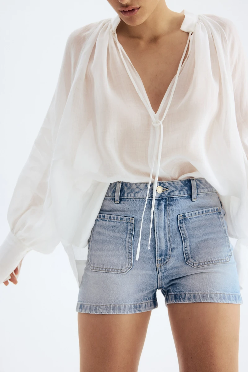 High-Rise Denim Shorts