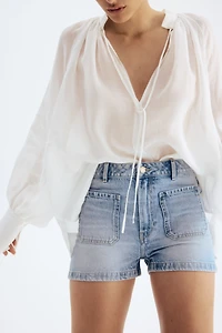 High-Rise Denim Shorts
