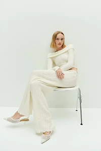 Pantalon large et texturé