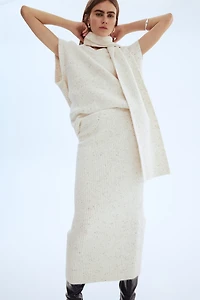 Jupe tube en tricot côtelé