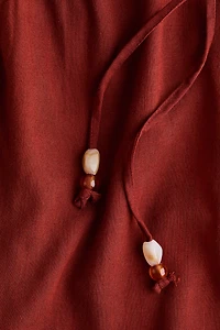 Linen-Blend Drawstring Pants